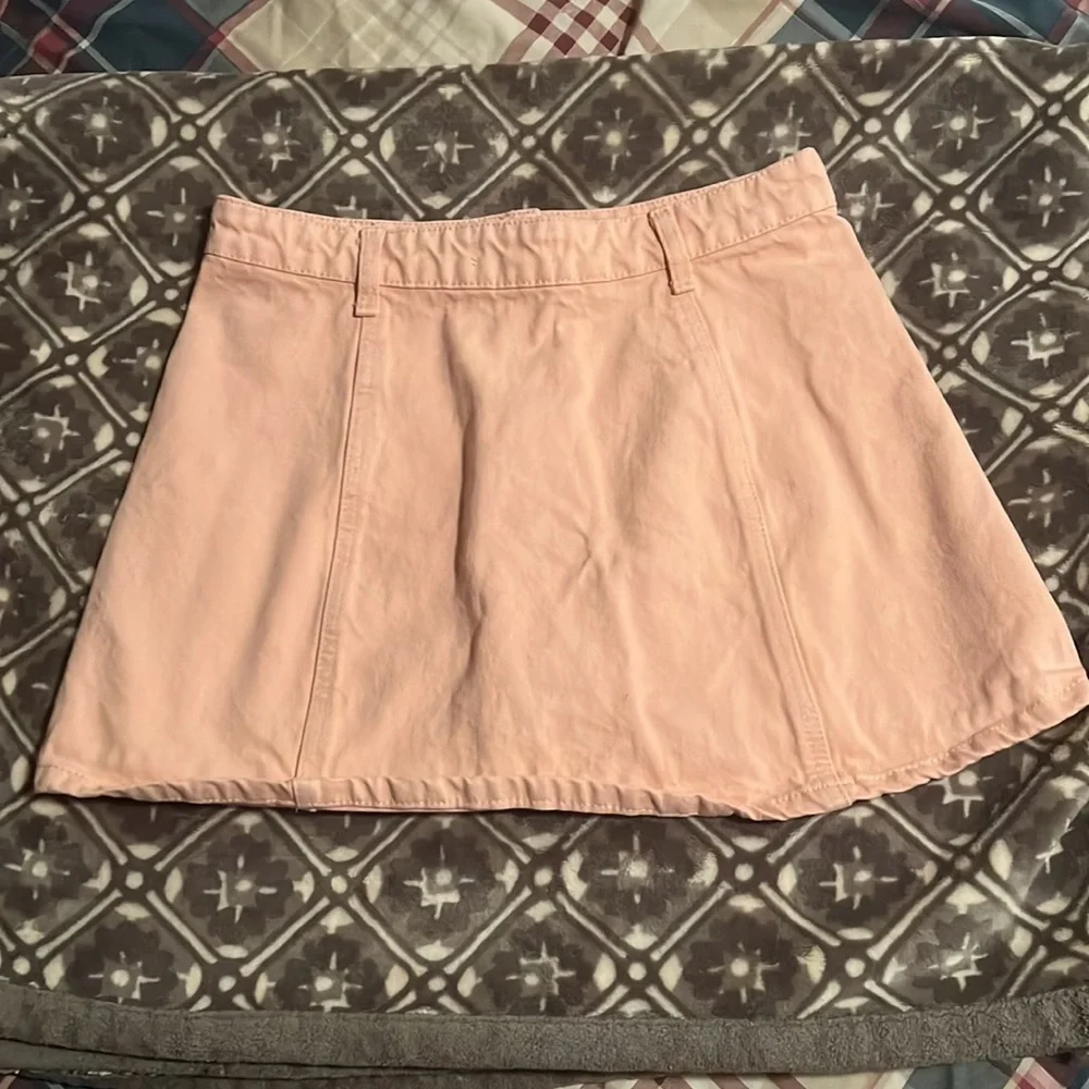 PINK DENIM MINI SKIRT - Picture 2 of 4